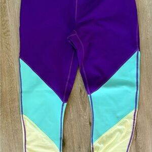 Fabletics Women’s Leggings in Purple, Aqua, and Yellow